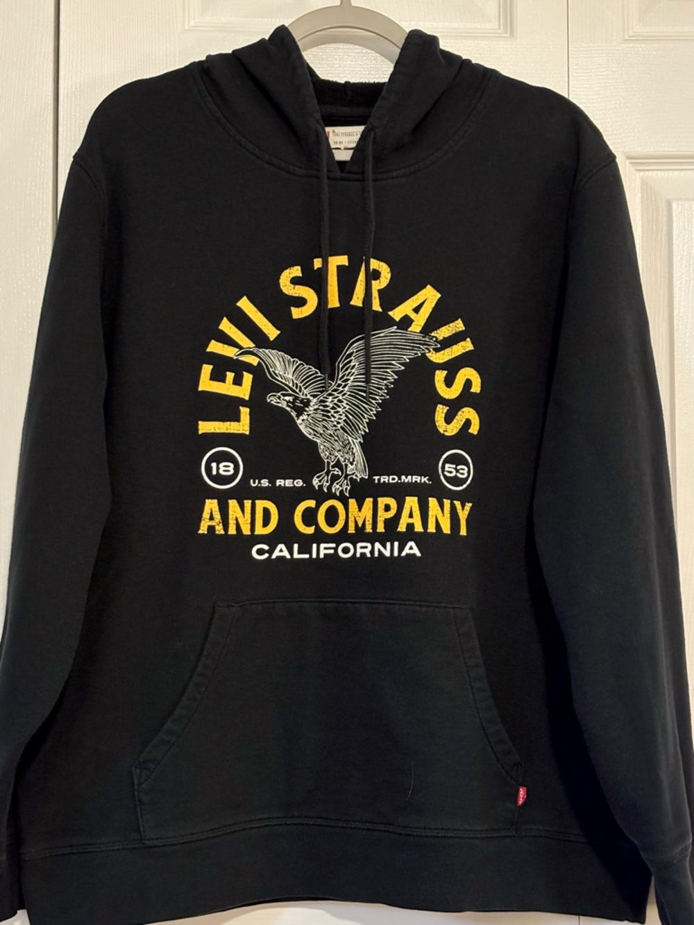 Levi's Black Pullover Hoodie with Yellow & White Graphic